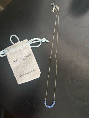 Salty Cali sprinkle of stormy ocean necklace.